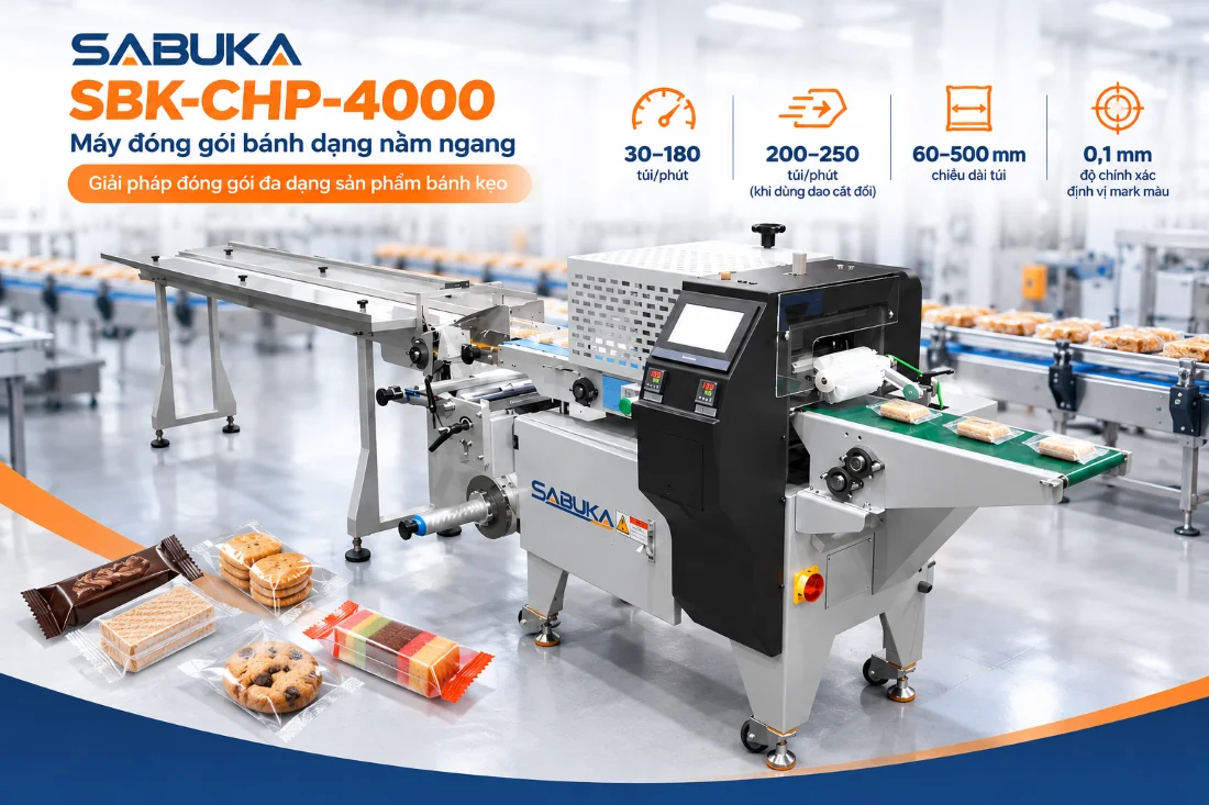 Máy đóng gói bánh kẹo nằm ngang Sabuka SBK-CHP-4000