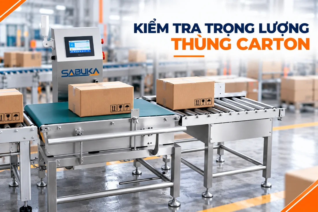 Kiểm tra trọng lượng thùng carton tự động trên dây chuyền đóng gói thùng carton