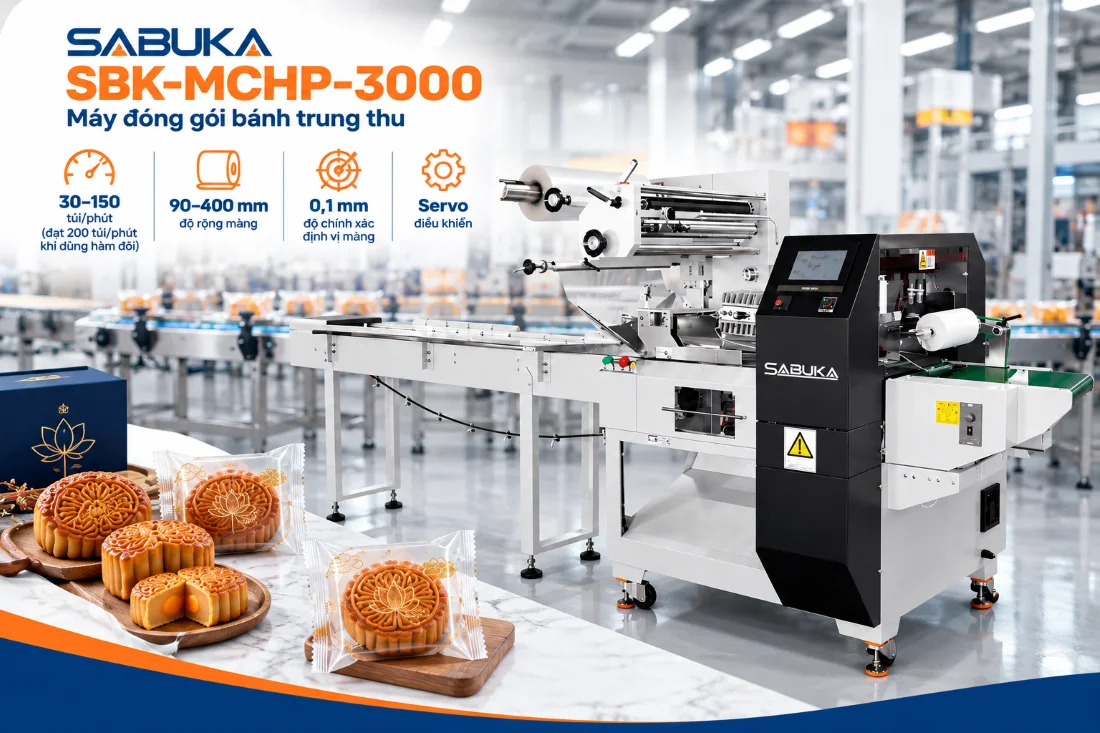SBK-MCHP-300 giải pháp đóng gói dành cho bánh trung thu