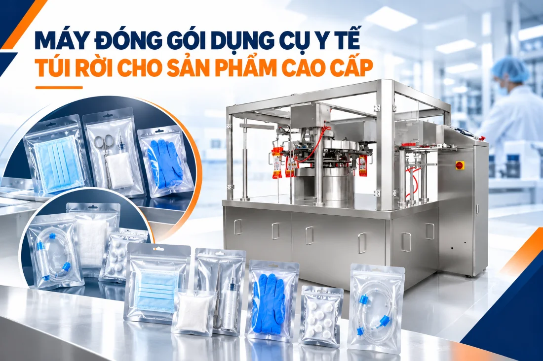 Máy đóng gói dụng cụ y tế túi rời cho sản phẩm cao cấp