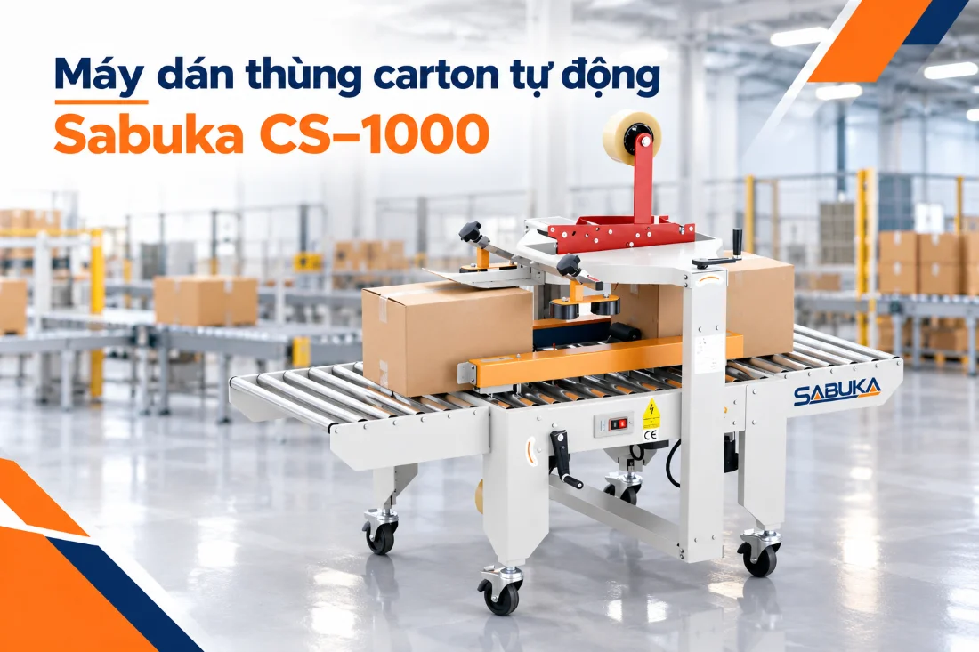 Máy dán thùng carton tự động Sabuka CS–1000