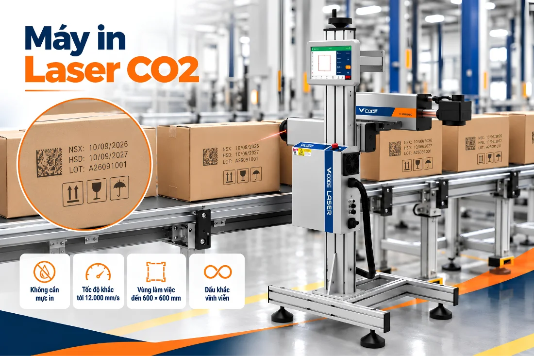 Máy in date thùng carton laser CO2