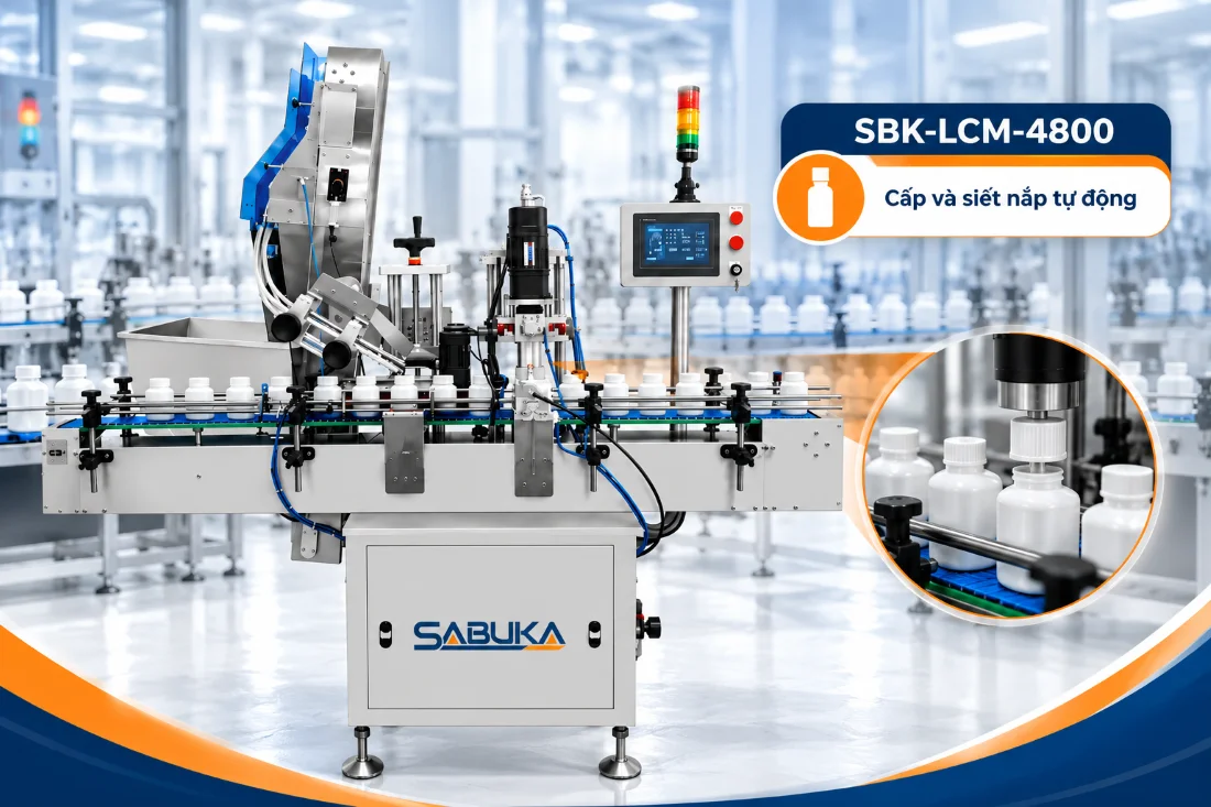 Máy cấp và siết nắp tự động SBK-LCM-4800