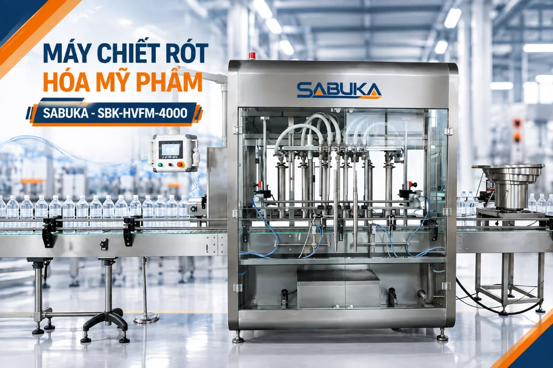 Máy chiết rót hóa mỹ phẩm SABUKA SBK-HVFM-4000 cho dung dịch lỏng và sệt