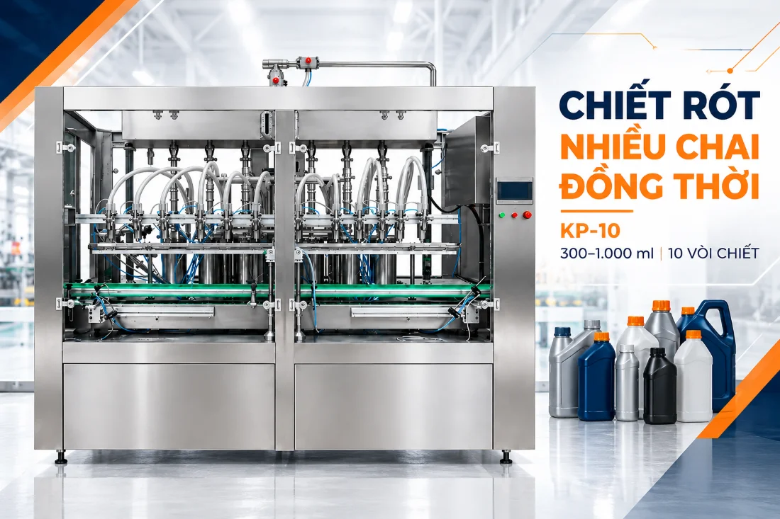 Máy KP-10 chiết rót nhiều chai đồng thời