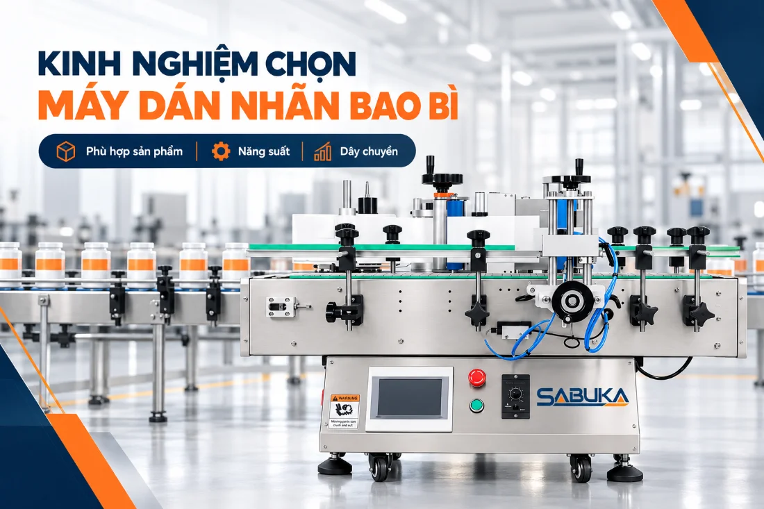 Kinh nghiệm chọn máy dán nhãn bao bì phù hợp với dây chuyền