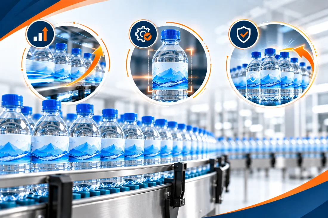 Lợi ích khi tự động hóa dán nhãn chai nước suối