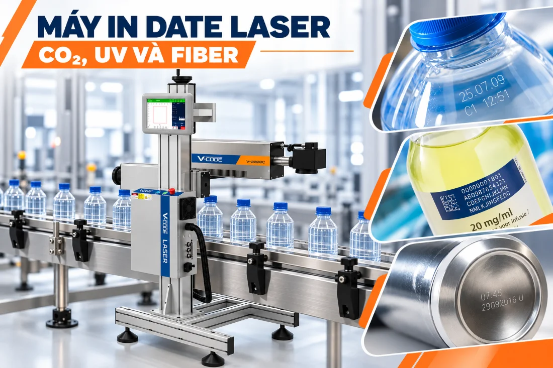Máy in date laser CO₂, UV và Fiber