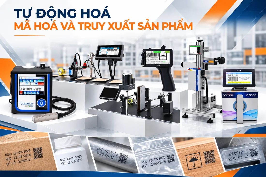 Giải pháp mã hóa và kiểm tra chất lượng trên dây chuyền đóng gói thùng carton