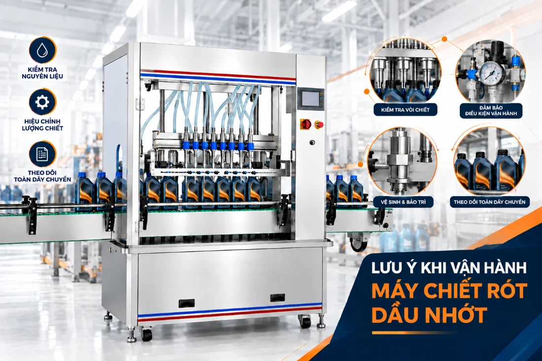 Lưu ý khi vận hành máy chiết rót dầu nhớt