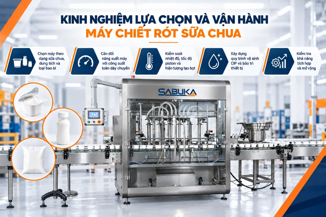 Kinh nghiệm lựa chọn và vận hành máy chiết rót sữa chua