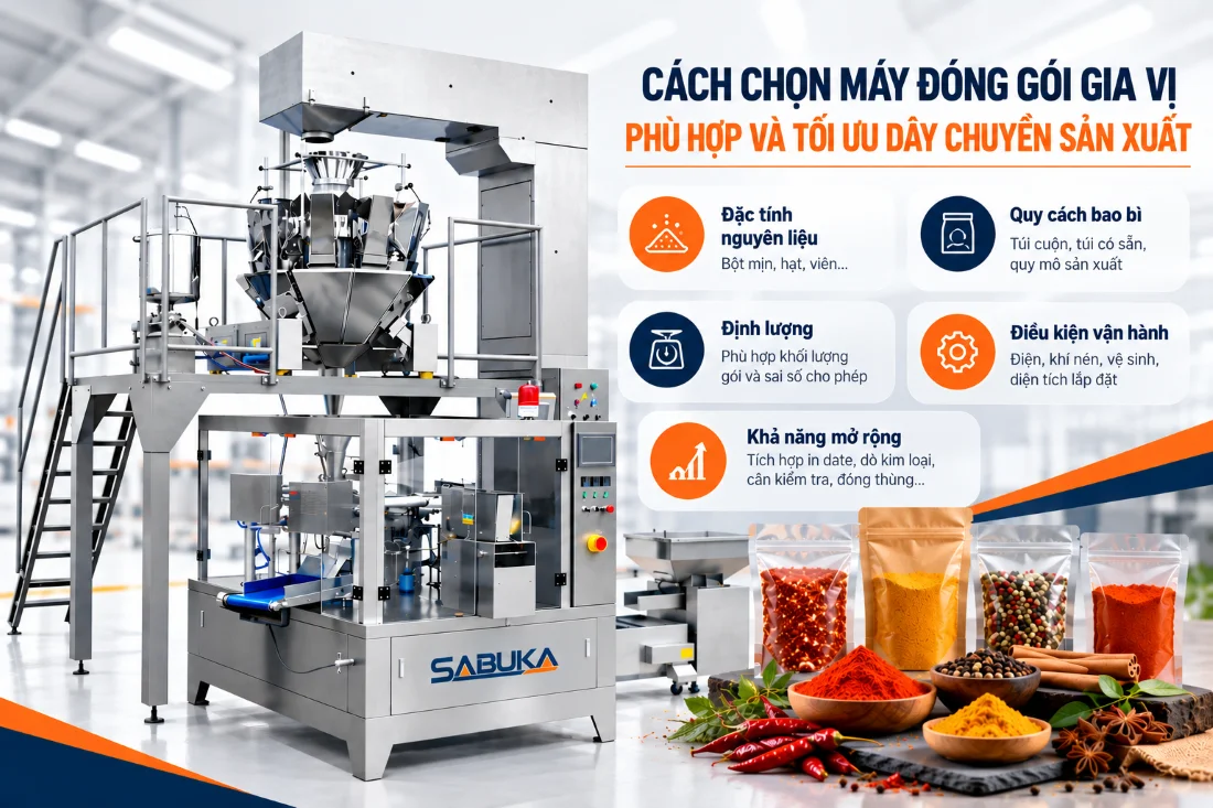 Cách chọn máy đóng gói gia vị phù hợp và tối ưu dây chuyền sản xuất