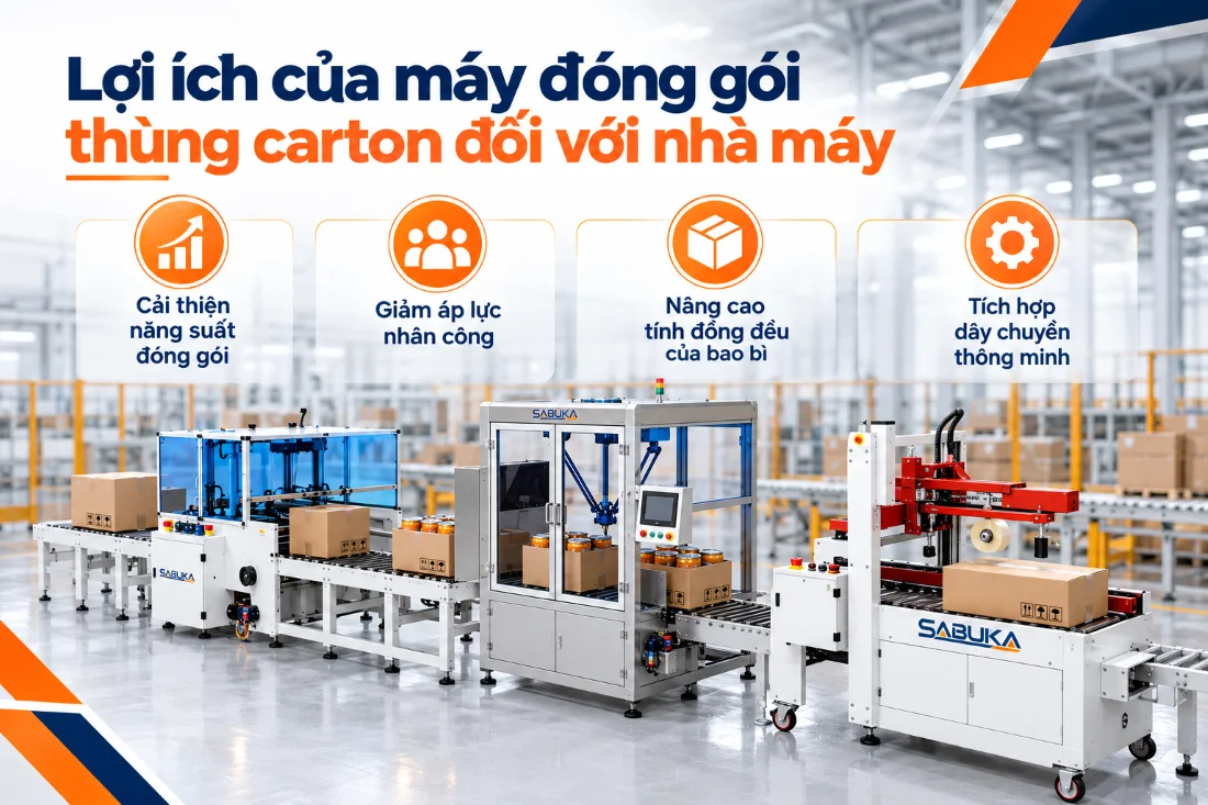 Lợi ích của máy đóng gói thùng carton đối với nhà máy