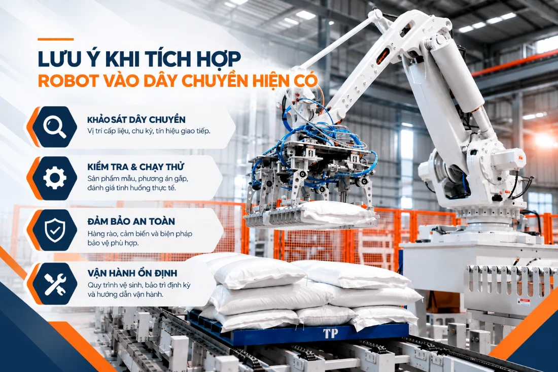 Lưu ý khi tích hợp robot vào dây chuyền hiện có